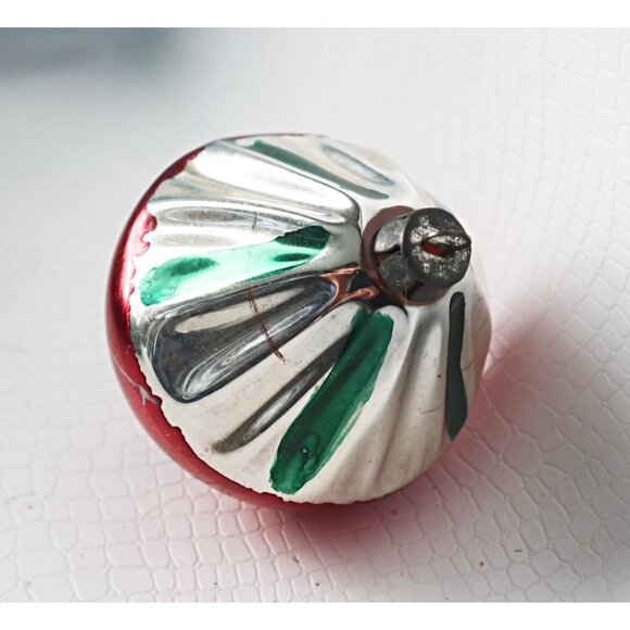 2 Vintage Mercury Glass Christmas Ornaments Tear Drop Shape Old Christmas - Picture 3 of 6